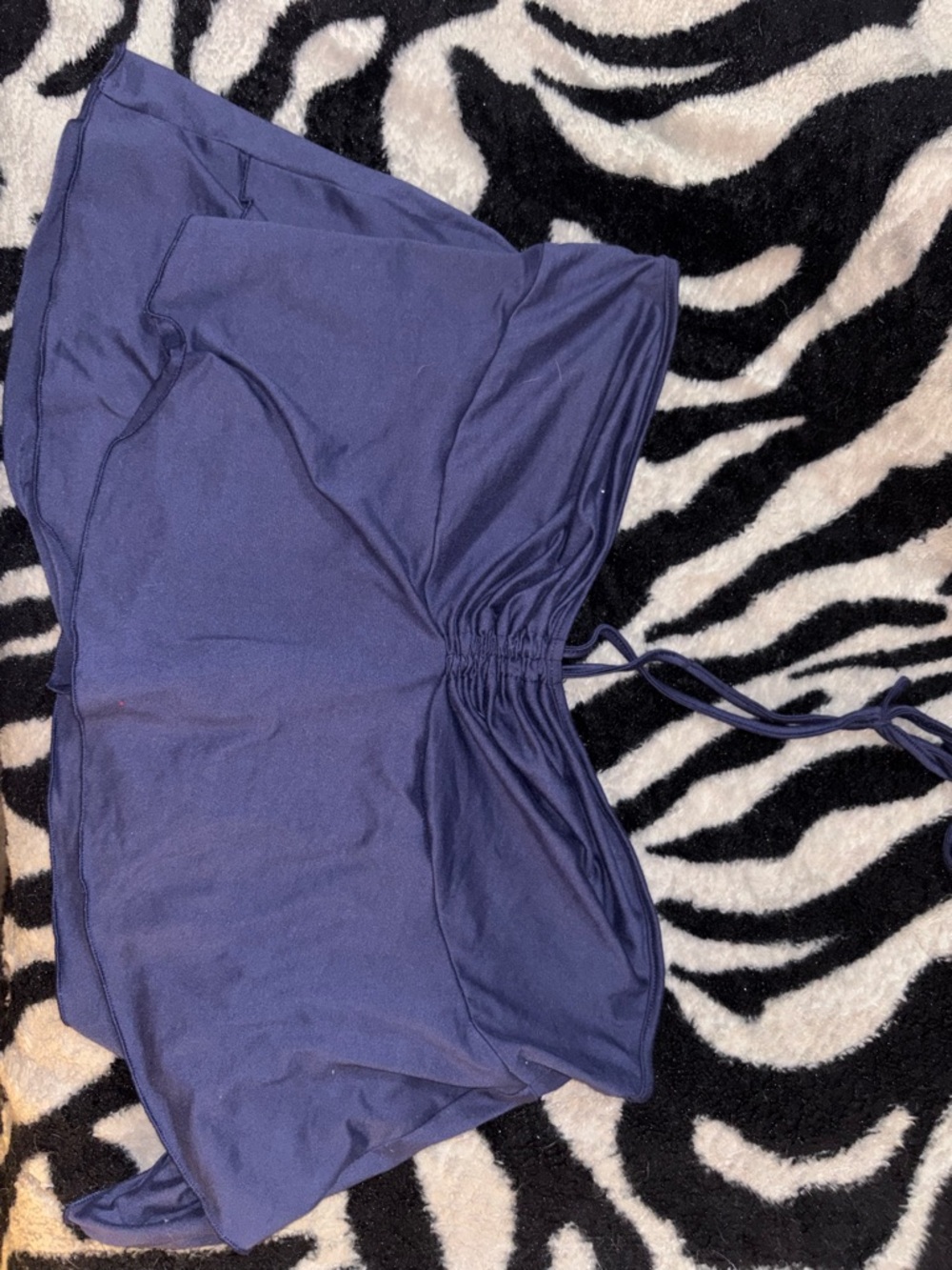 Navy Blue Shein Drawstring Waist Skirt